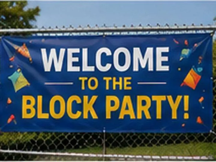 Neighborhood event banner &mdash; Vinyl Banners design example