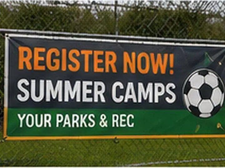 Parks & rec registration banner &mdash; Vinyl Banners design example