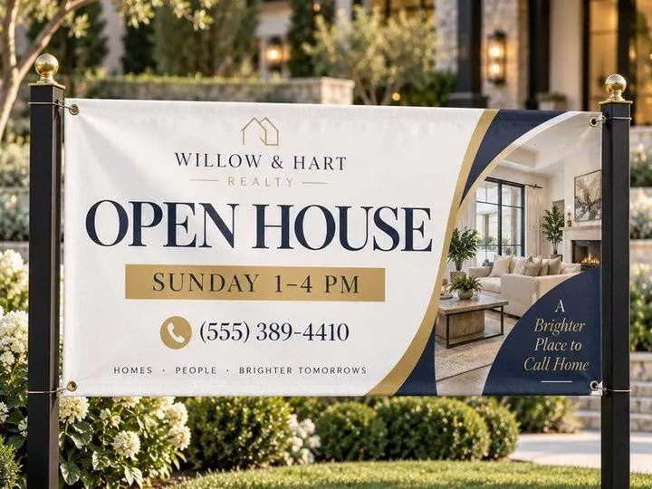 Real estate open house banner &mdash; Vinyl Banners design example