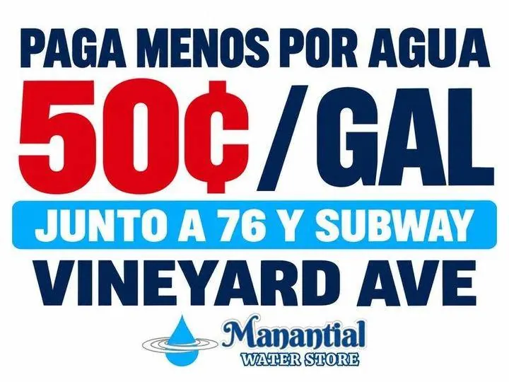 Manantial Water Store 50 cents per gallon yard sign — recent order