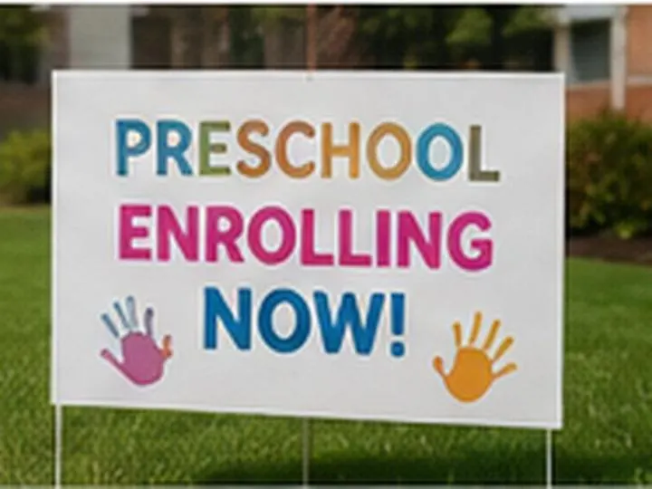 School enrollment sign &mdash; Yard Signs design example