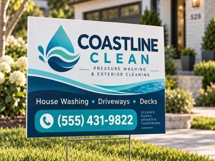 Pressure washing job-site sign &mdash; Yard Signs design example