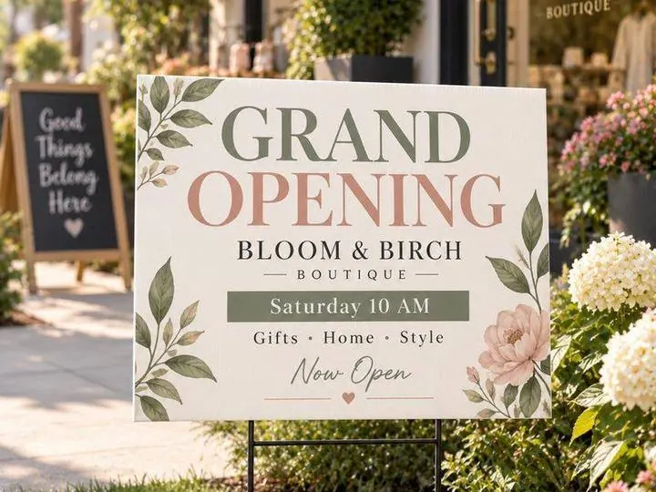 Boutique grand opening &mdash; Yard Signs design example