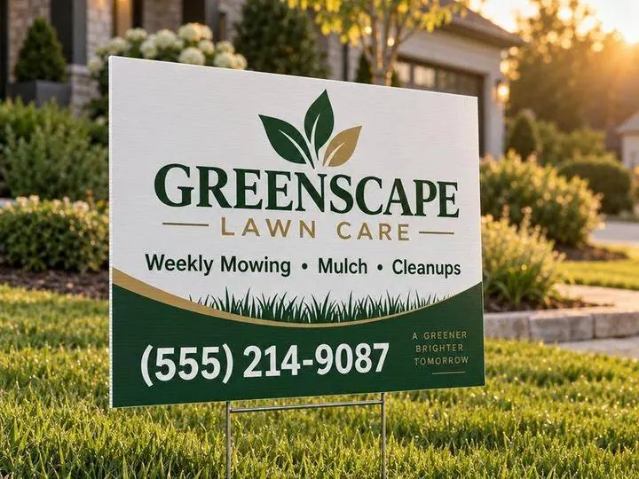 Lawn care route sign &mdash; Yard Signs design example