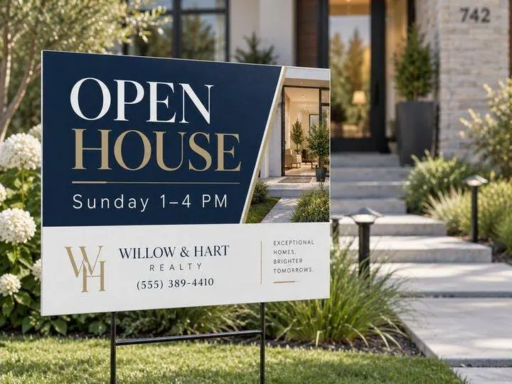 Open house with photo &mdash; Yard Signs design example