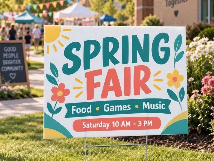 Community spring fair &mdash; Yard Signs design example