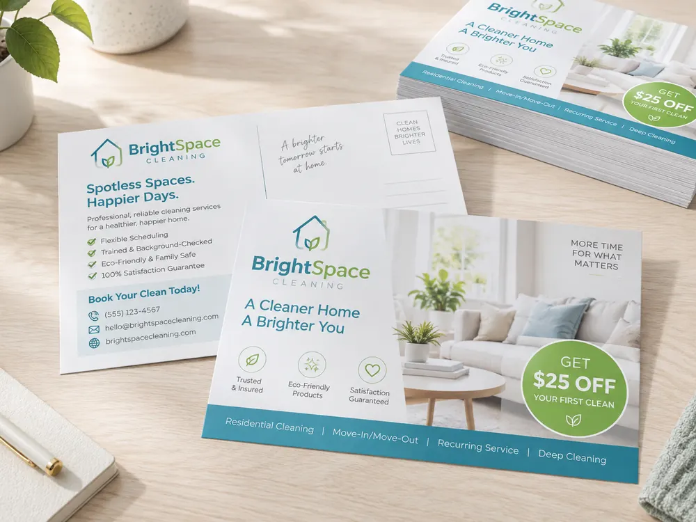 Custom 4 by 6 postcards on 16pt card stock, front and back