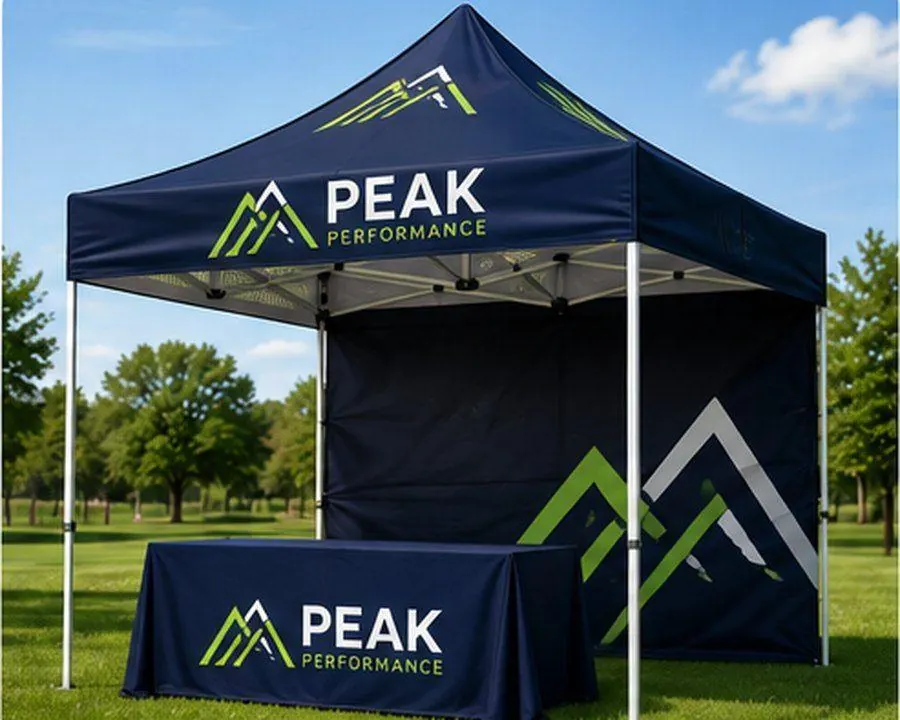 Custom printed event tent with branded canopy