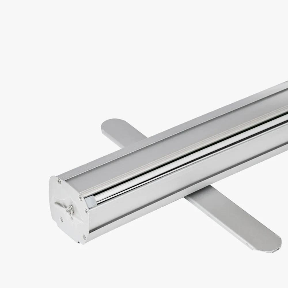 Aluminum base with swing-out feet