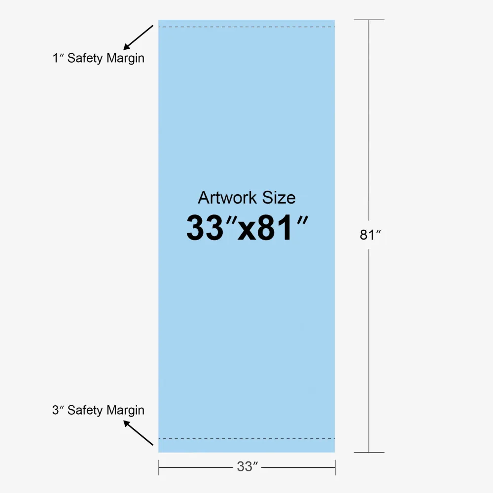 33 by 81 inch artwork diagram with safety margins