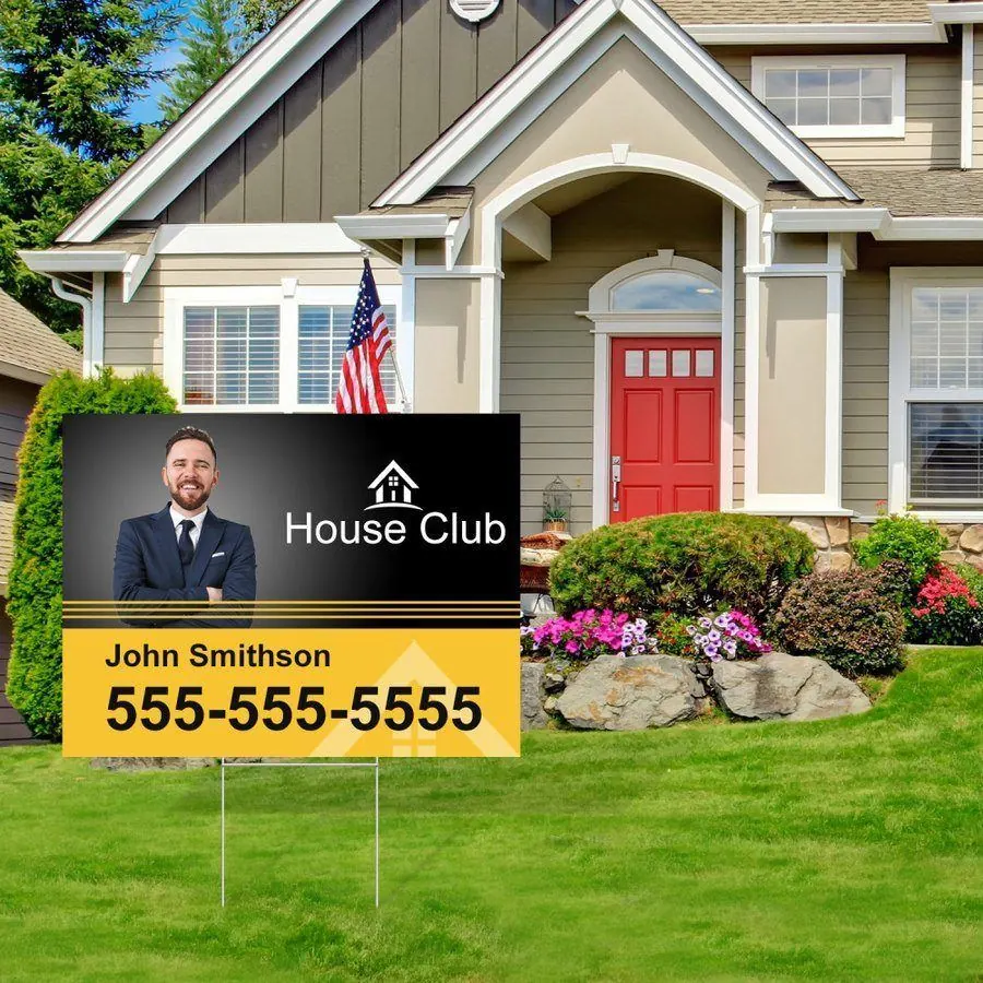 Yard sign staked in a lawn