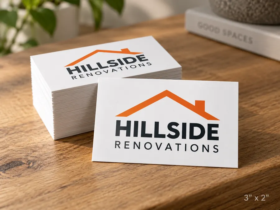 A stack of 3 by 2 inch rectangular vinyl stickers