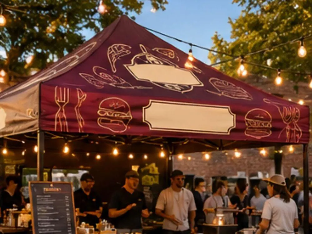 Branded tent at a food festival